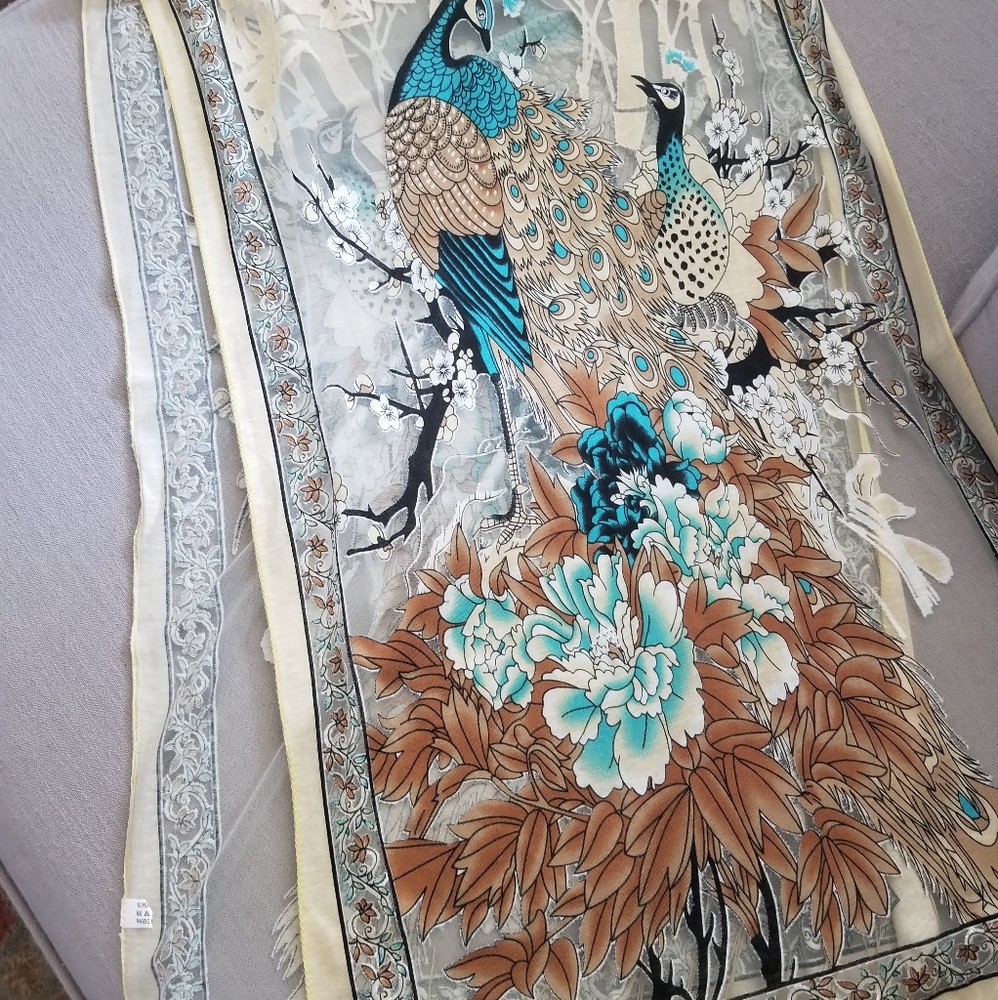 Vintage peacock scarf